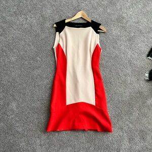 Zara Colorblock Dress - Red and Black